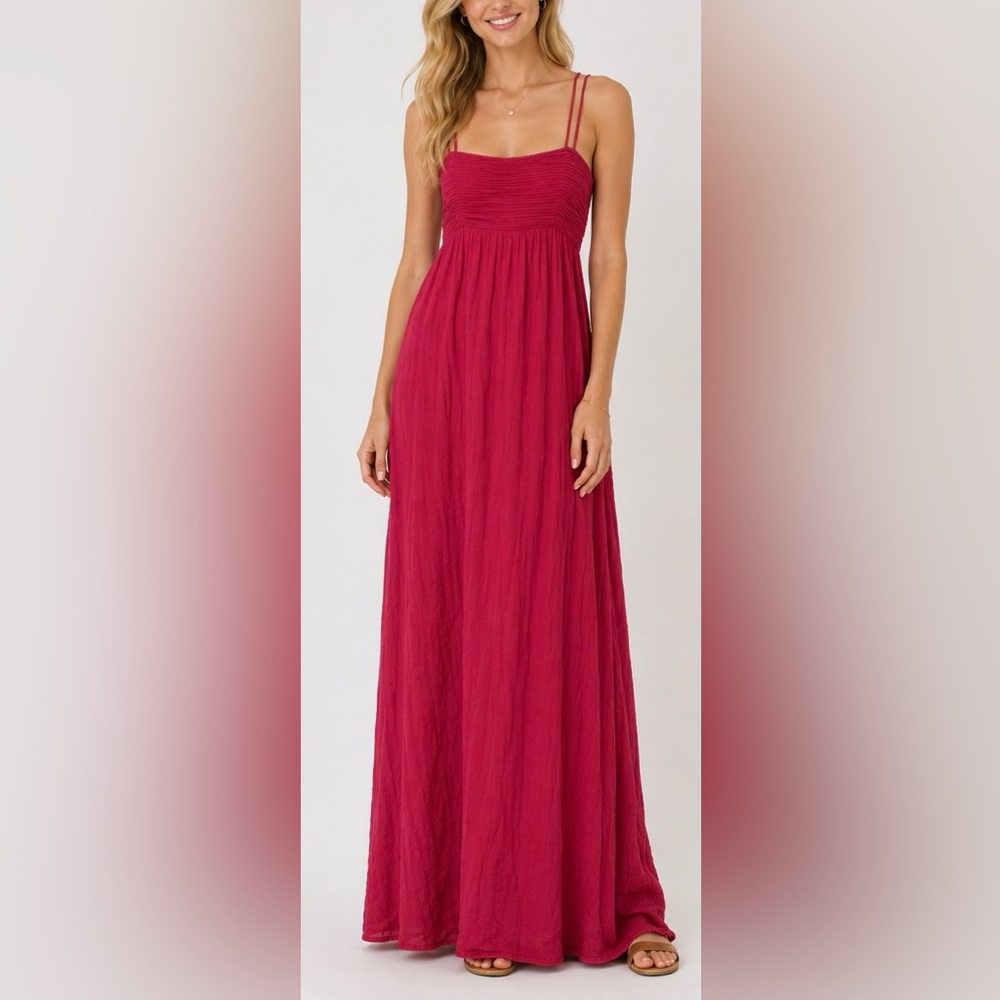 Women’s Fuchsia Maxi Skirt - Elegant Flowing Silhouette
